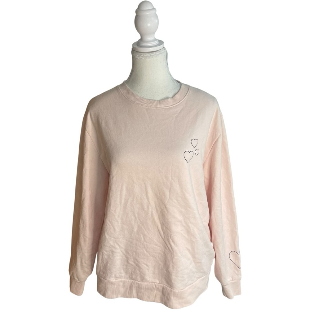 Balance Collection Heart Fleece Sweatshirt Light Pink